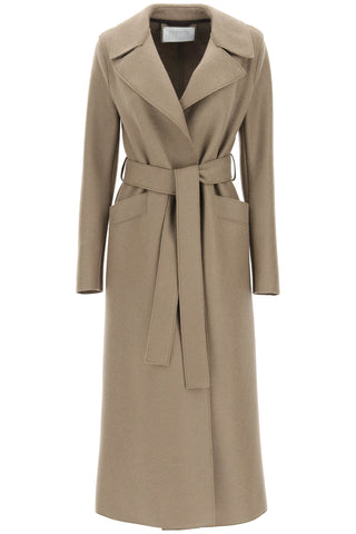 long pressed wool coat A1191MLK TAUPE