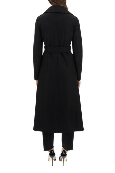 long coat in pressed wool A1191MLK BLACK