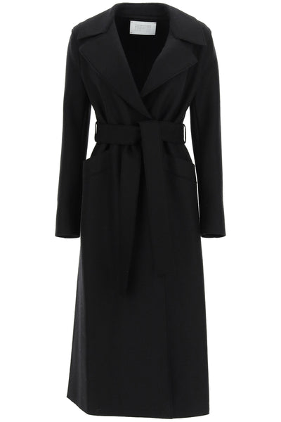 long coat in pressed wool A1191MLK BLACK