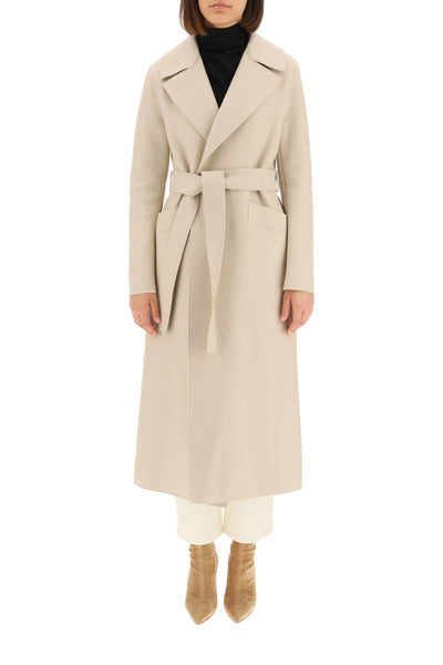 long coat in pressed wool A1191MLK ALMOND