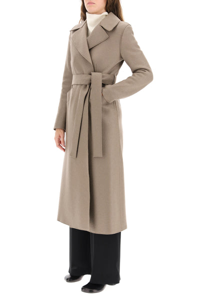 long pressed wool coat A1191MLK TAUPE