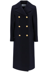 double-breasted coat in pressed wool A1275MLK NAVY BLUE