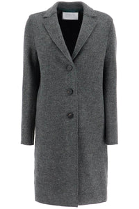 single-breasted wool coat in boiled A1331MLC MIDDLE GREY