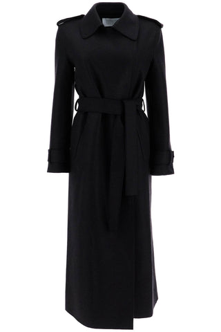 pressed wool robe coat with nine words A1343MLK BLACK