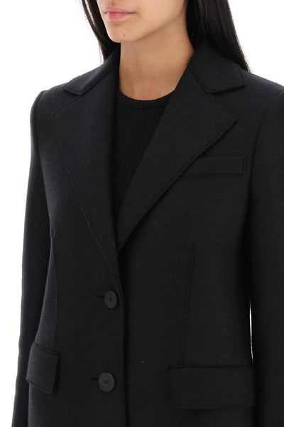 single-breasted coat in pressed wool A1601MLK BLACK