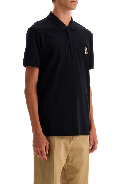 polo shirt with teddy bear application A1603 7042 BLACK