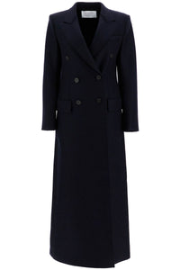 double-breasted pressed wool coat A1604MLK NAVY BLUE