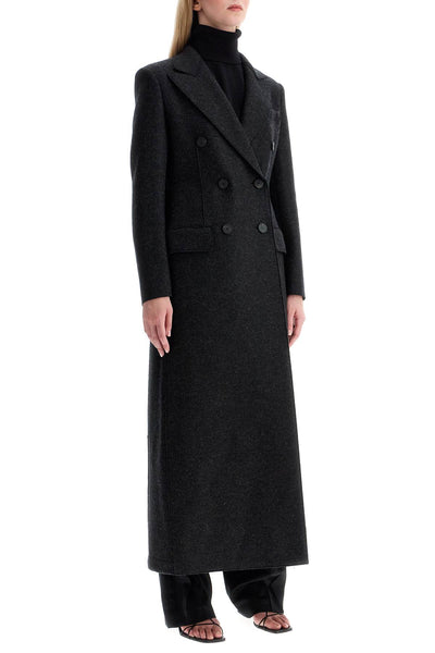 double-breasted pressed wool coat A1604MLK ANTHRACITE