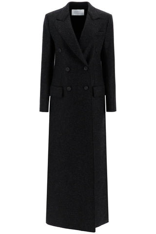 double-breasted pressed wool coat A1604MLK ANTHRACITE