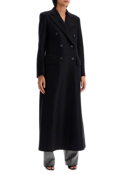 double-breasted pressed wool coat A1604MLK BLACK