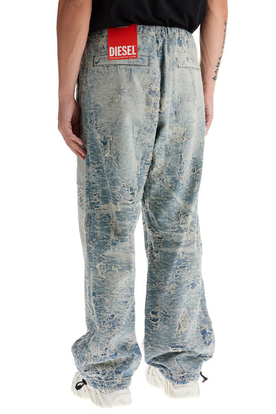 distressed denim jacquard pants A16488 007Z7 DENIM