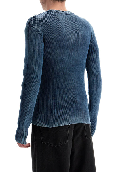 blue peacoat vertical ribbed cotton sweater A17512 0ANAH PEACOAT BLUE