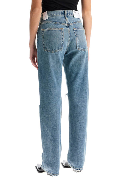 AGOLDE relaxed straight fit kelly used effect jeans A199 1141 B | Italystation.com - Shop Now at italystation.com