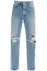 AGOLDE relaxed straight fit kelly used effect jeans A199 1141 B | Italystation.com - Shop Now at italystation.com