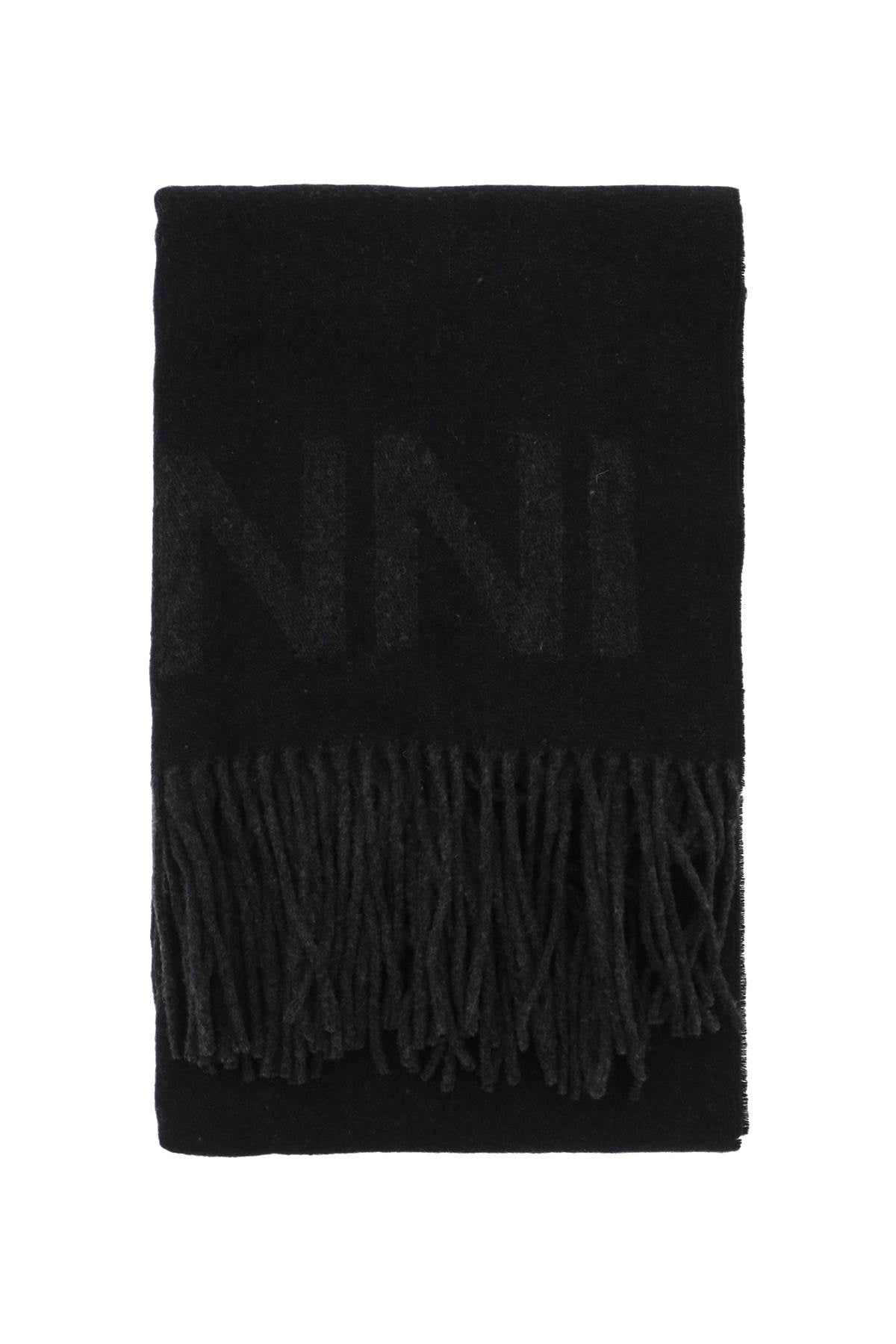 logo lettering scarf A3905 BLACK