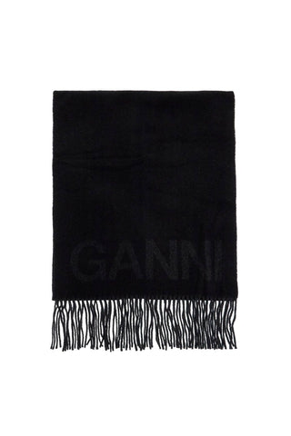 logo lettering scarf A3905 BLACK