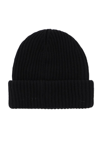 beanie hat with logo patch A4429 BLACK