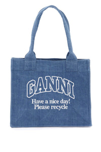 tote bag with embroidery A5599 DENIM