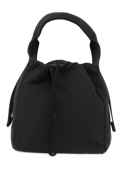 recycled nylon handbag with 9 A5740 BLACK