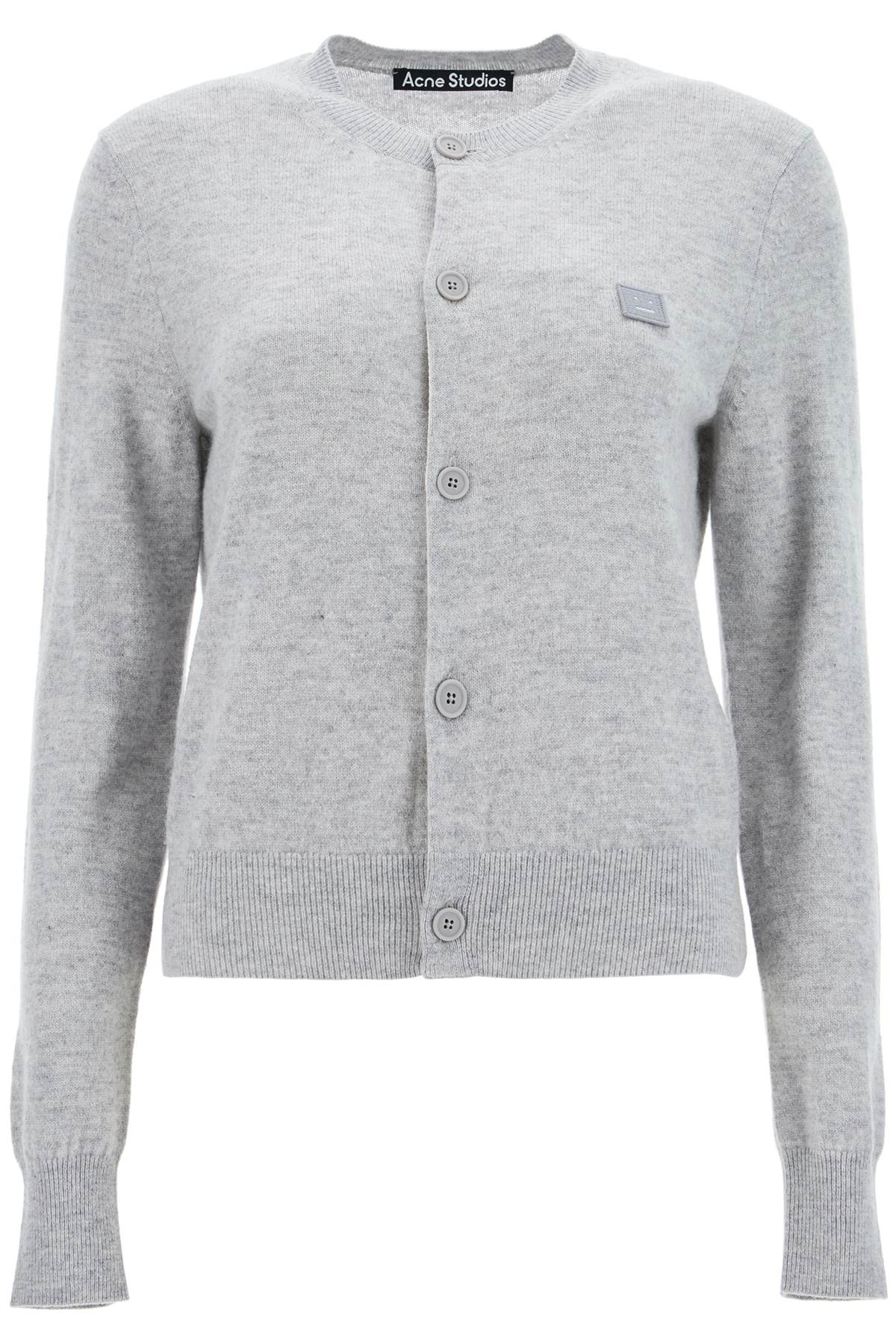 wool crewneck cardigan A60280 LIGHT GREY MELANGE