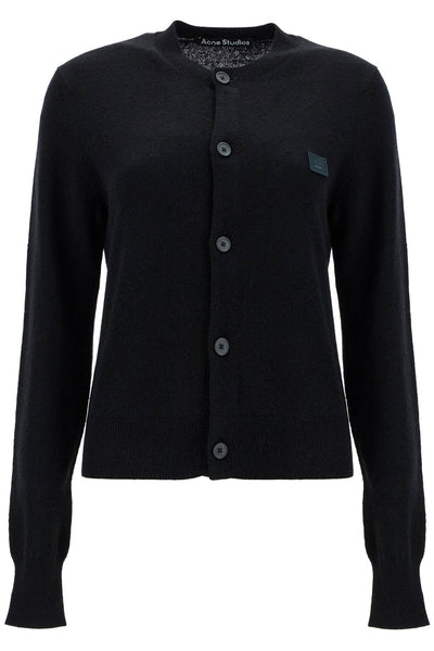 wool crewneck cardigan A60280 BLACK