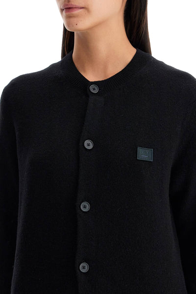 wool crewneck cardigan A60280 BLACK