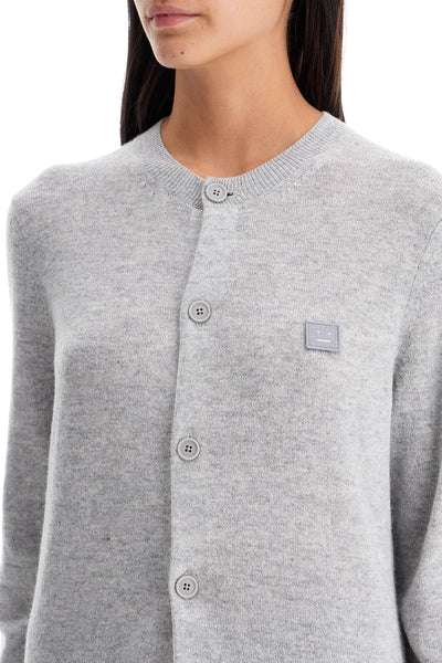 wool crewneck cardigan A60280 LIGHT GREY MELANGE