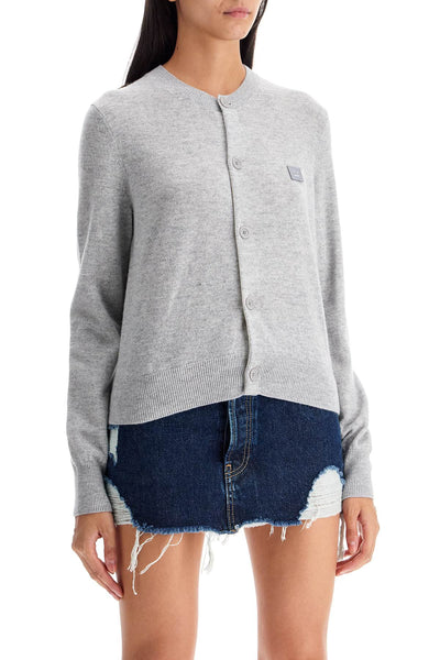 wool crewneck cardigan A60280 LIGHT GREY MELANGE