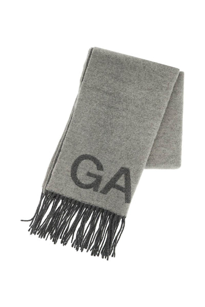 jacquard logo scarf A6030 FROST GRAY