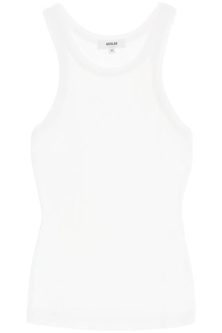 "ribbed sleeveless top b A7101 1260 WHITE