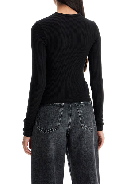 fitted long-sleeved top by A7119 3048 BLACK