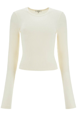 fitted long-sleeved top by A7119 3048 OAT MILK (LIGHT DUSTY WHITE)