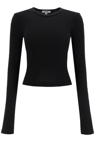 fitted long-sleeved top by A7119 3048 BLACK