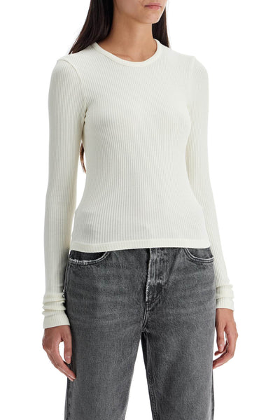 fitted long-sleeved top by A7119 3048 OAT MILK (LIGHT DUSTY WHITE)