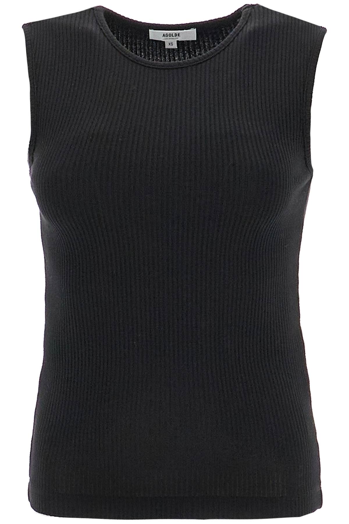 AGOLDE 'ribbed binx tank A7292 3048 BLACK | Italystation.com - Shop Now at italystation.com