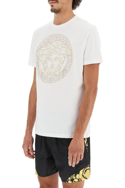 medusa-studded taylor fit t-shirt A77987 1A08491 OPTICAL WHITE