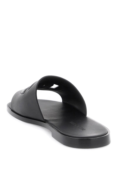 leather slides with dg cut-out A80397 AO602 NERO