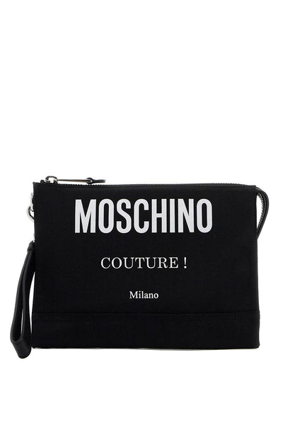 nylon logo pouch with zip A8401 8201 MULTI BLACK