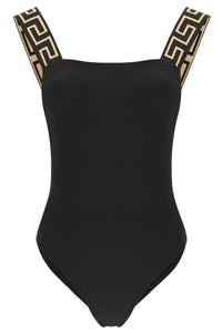 one-piece swimsuit with greek border ABD01098 1A11119 BLACK