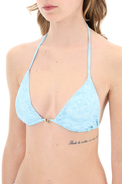 Versace baroque bikini top ABD05026 A235870 PALE BLUE