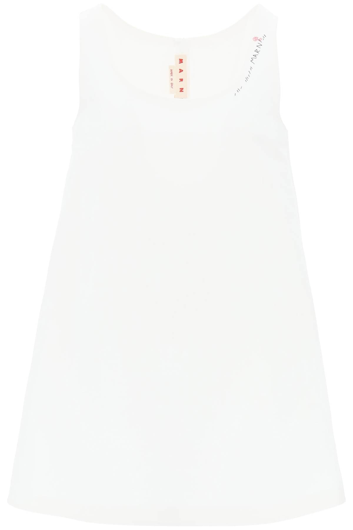 flared dress with hand-embroidered ABMA1268A0TCX28 LILY WHITE