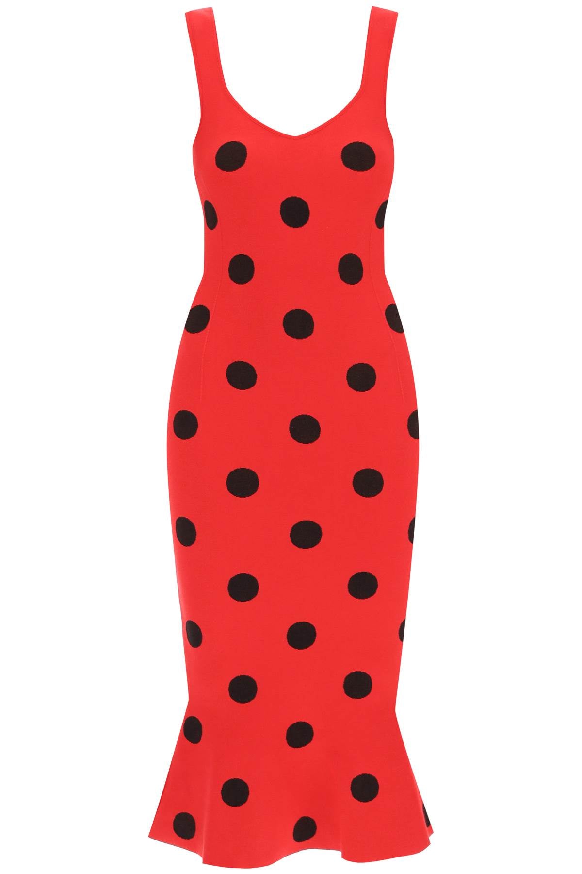 polka dot knit midi dress ABMD0181Q2UFV113 TULIP