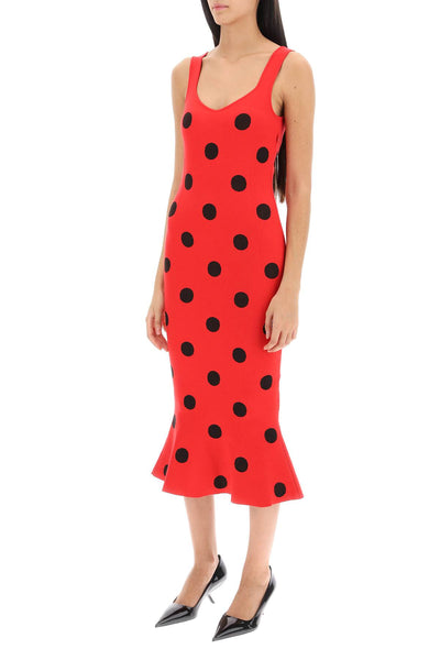 polka dot knit midi dress ABMD0181Q2UFV113 TULIP