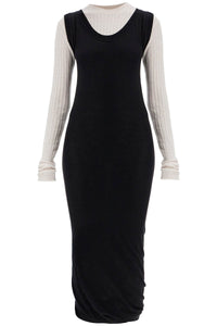 MARNI Layered knit dress abmd0229q0 ufw531 black | Italystation.com - Shop Now at italystation.com