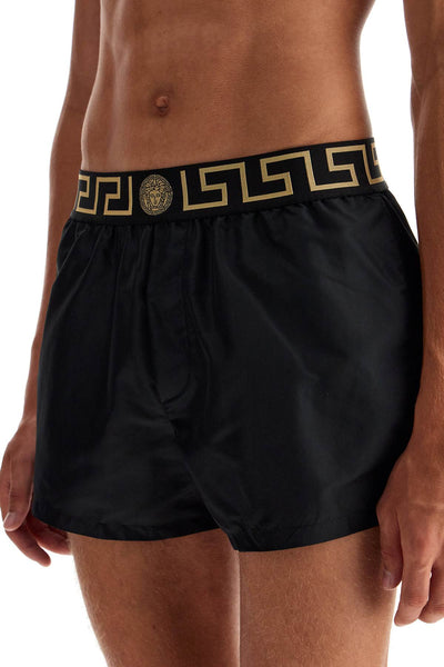 "men's greek border swim tr ABU01022 1A11120 BLACK GOLD GREEK KEY