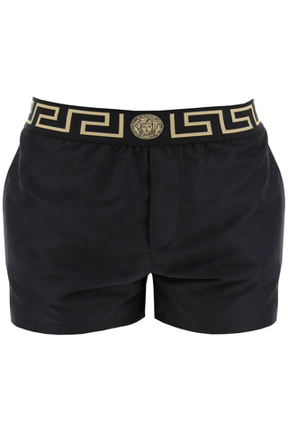 Versace greek sea bermuda shorts for ABU01022 A232415 BLACK GOLD GREEK KEY