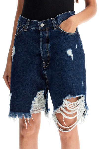 denim destroyed bermuda shorts for AE0074 MID BLUE