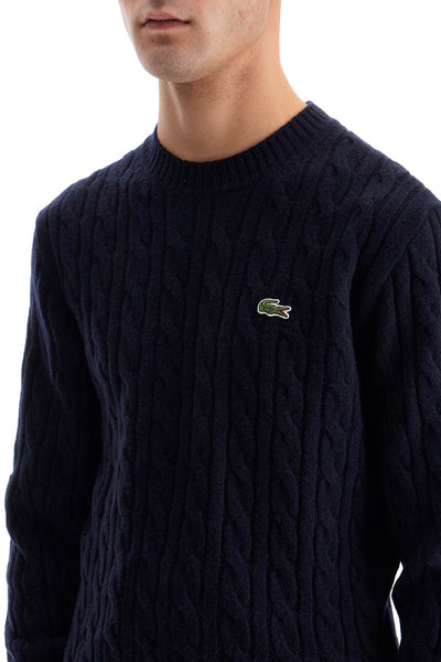 classic fit cable knit wool pullover AH2924 BLU NAVY