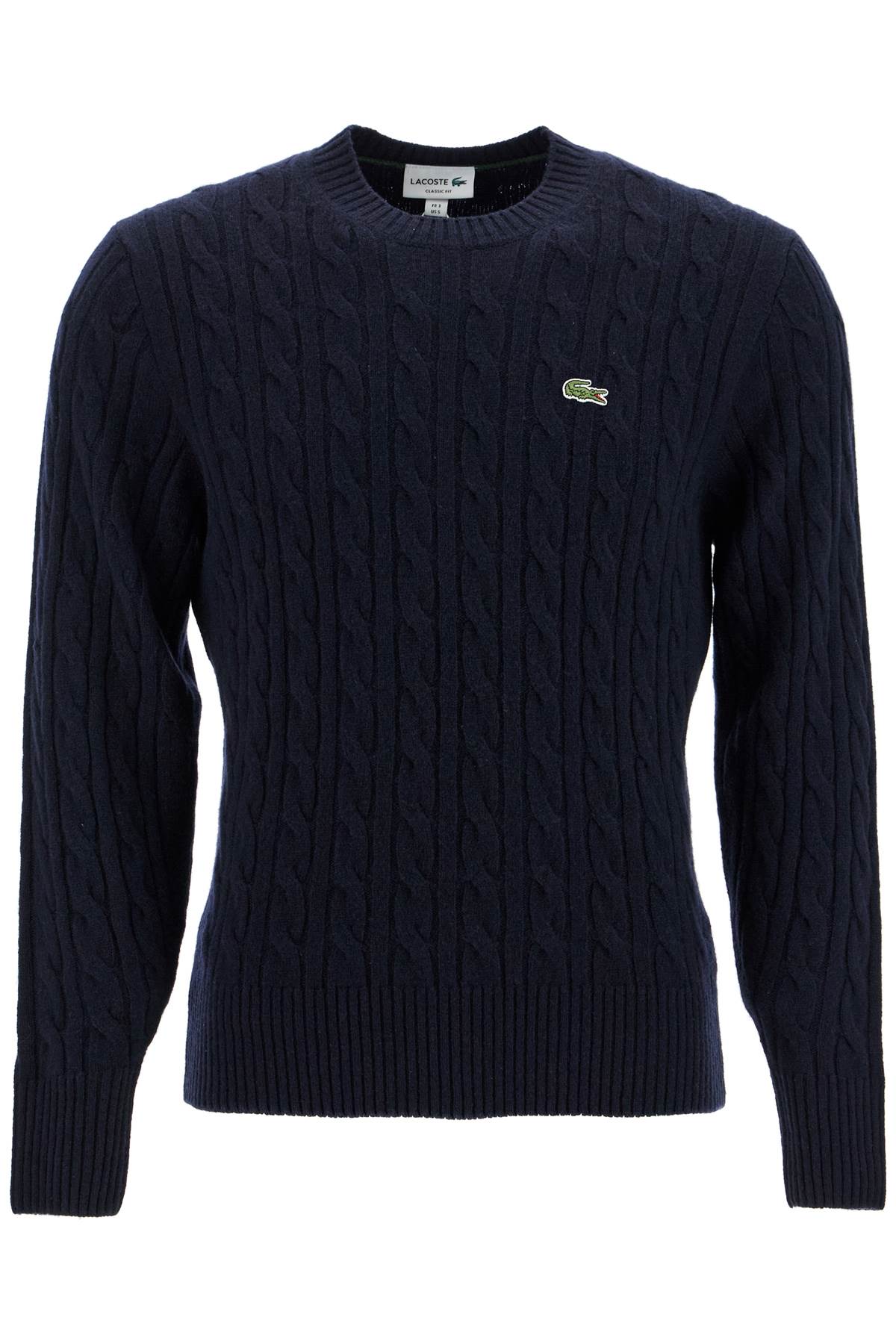 classic fit cable knit wool pullover AH2924 BLU NAVY