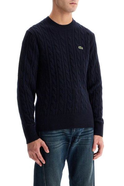 classic fit cable knit wool pullover AH2924 BLU NAVY